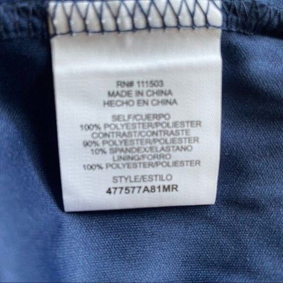 Luxology Floral Crochet Bell Sleeve Blue Midi Dress Size 8 - Picture 13 of 13